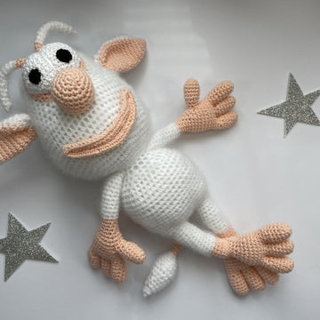 White troll & mouse amigurumi