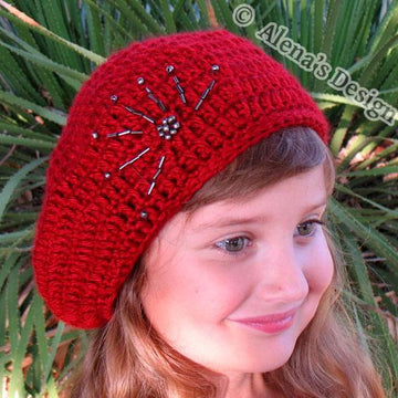 Embroidered Beaded Beret