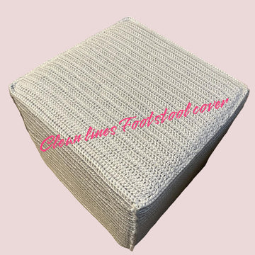 Clean lines crochet Footstool cover
