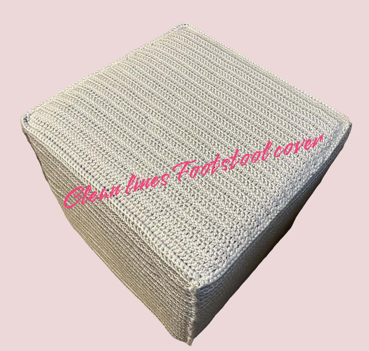 Clean lines crochet Footstool cover