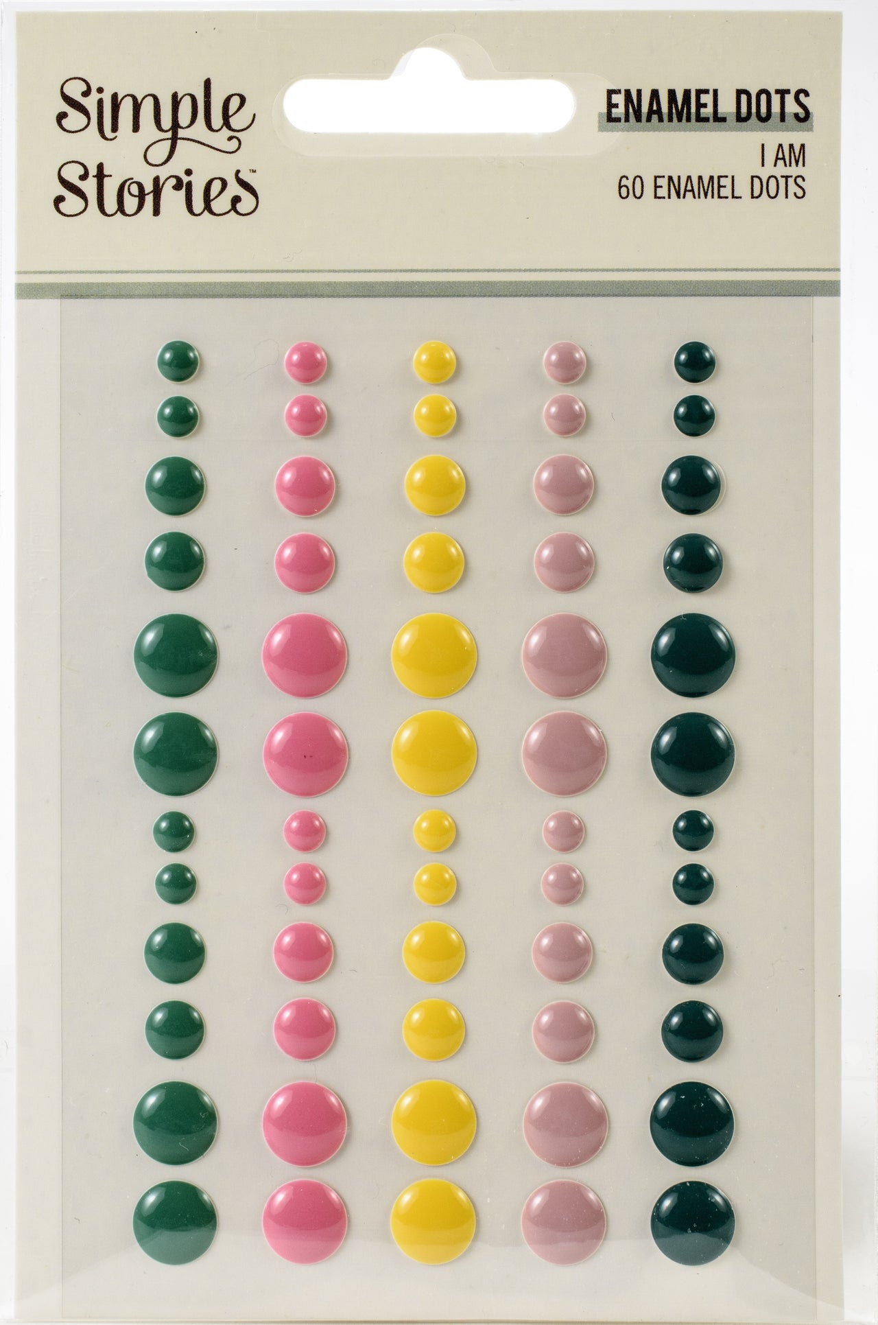 Simple Stories I Am Enamel Dots Embellishments 60/Pkg - 619727