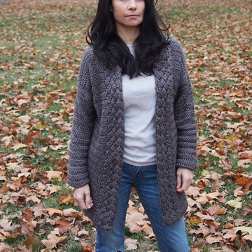 Celtic cable cardigan