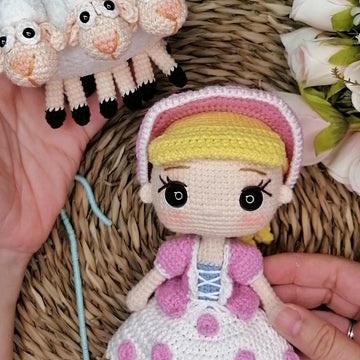 BO PEEP & SHEEP Amigurumi doll two outfits