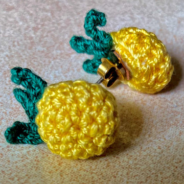Crochet Pineapple Stud Earrings