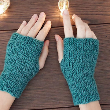Knitting Pattern Knit checker stitch fingerless gloves, DK yarn