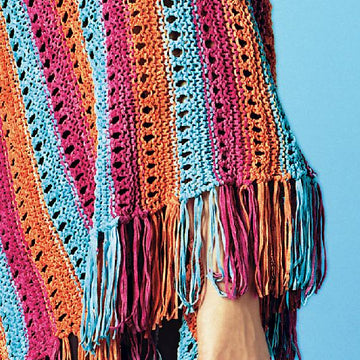 Striped Ridge Eyelet Shawl #505