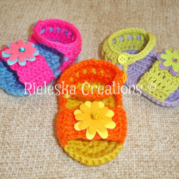 Coloured crochet sandals