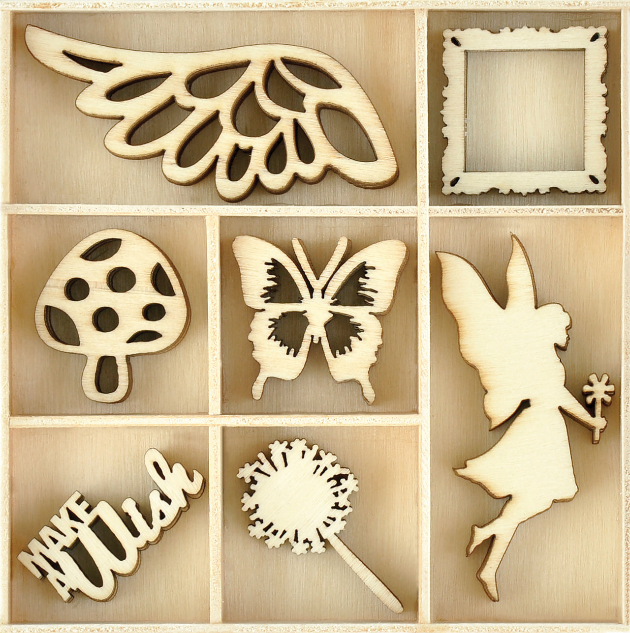 Kaisercraft Wood Mini Themed Embellishments - Make A Wish, 35/Pkg
