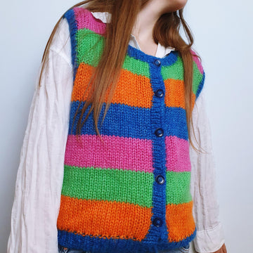 Bright Stripe Knit Waistcoat