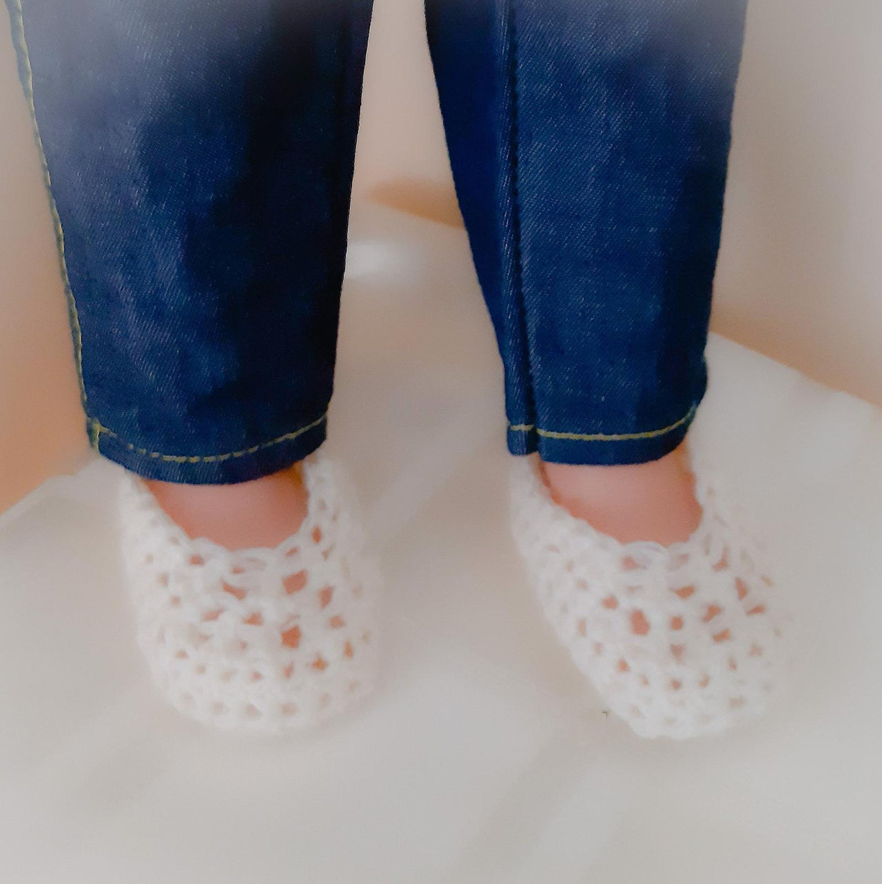 Cream Shoes for Doll
