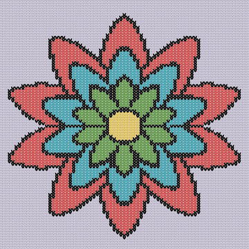 Mandala Flower Knitting Chart