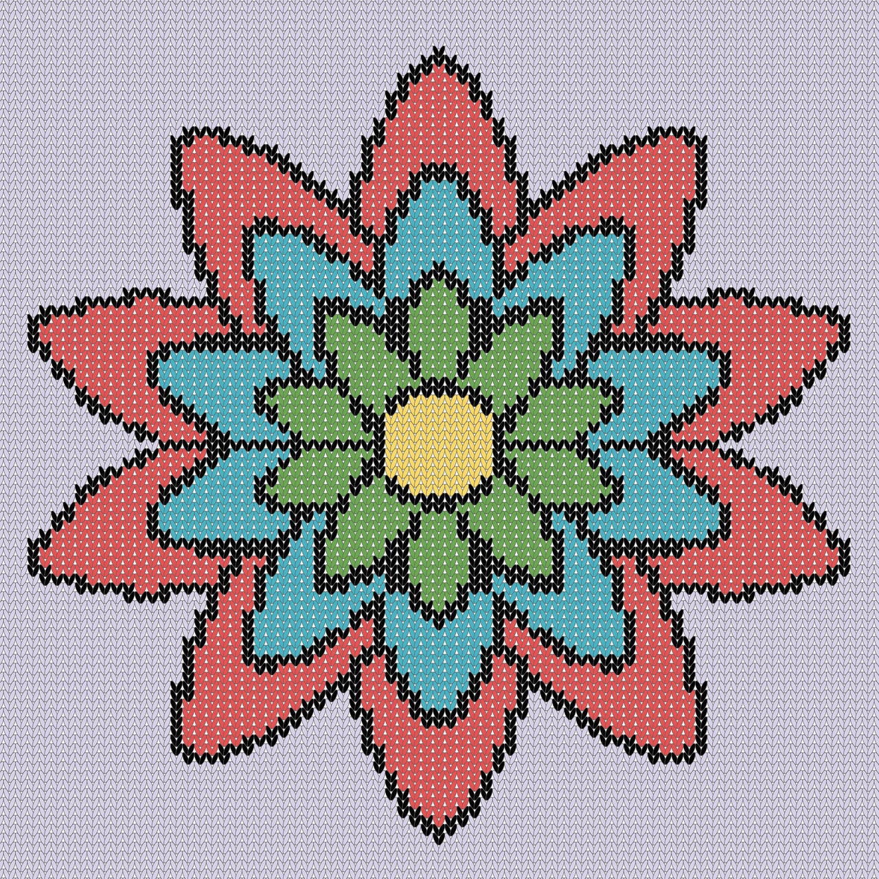 Mandala Flower Knitting Chart