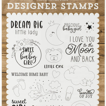 Echo Park Paper Echo Park Stamps - Dream Big Little Lady, Baby Girl