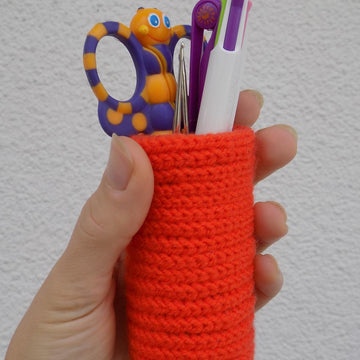 Back to School Crochet Pen&Pencil Holder, Desk Organizer or Vase
