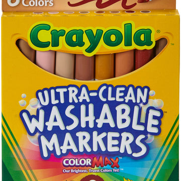 Crayola Ultra-Clean Color Max Broad Line Washable Markers - Multicultural 8/Pkg