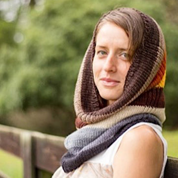 Asante Striped Cowl in SweetGeorgia Party of Five Superwash Worsted Mini-Skeins Set - Downloadable PDF