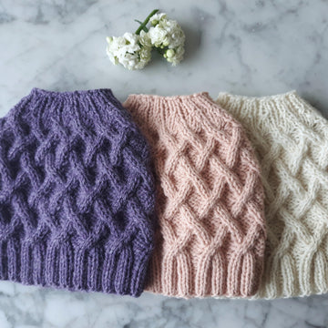 Aran Messy Bun Hat