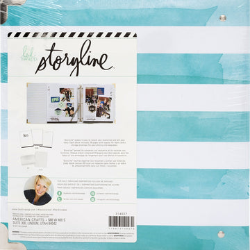 American Crafts Heidi Swapp Storyline2 D-Ring Album 8.5"X11" - Watercolor Stripe