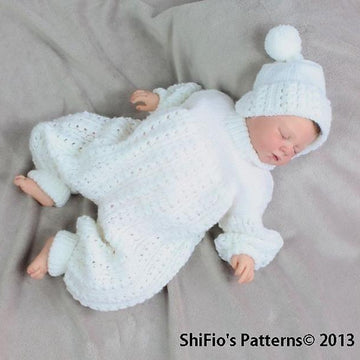 Knitting Pattern baby pram set UK & USA Terms #38