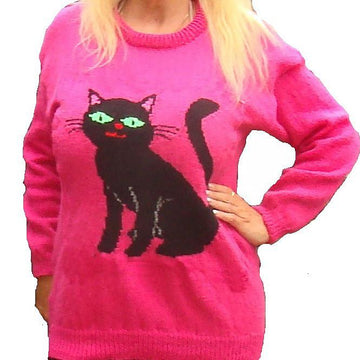 Childrens & Adults Black Cat Jumper