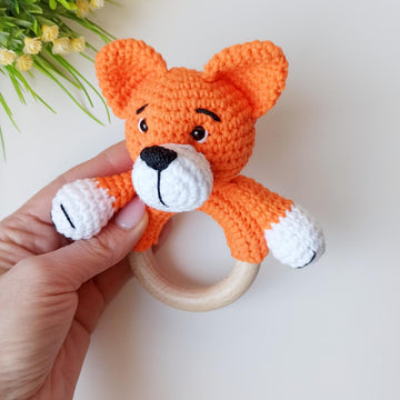 Fox baby rattle amigurumi pattern