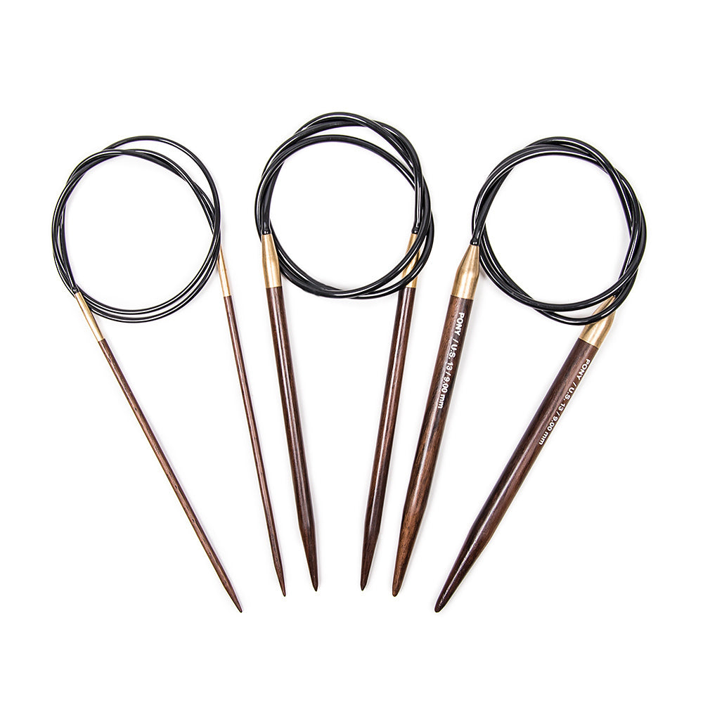 Pony Rosewood Circular Needles 80cm