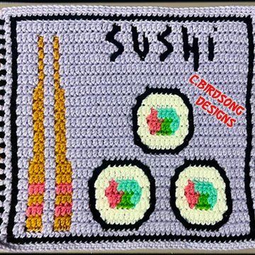 Sushi Vibes Overlay Mosaic Square