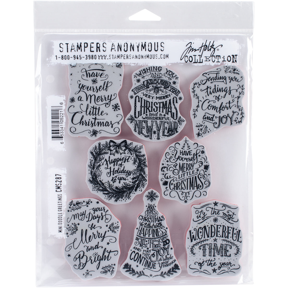 Stampers Anonymous Tim Holtz Cling Stamps 7"X8.5" - Doodle Greetings