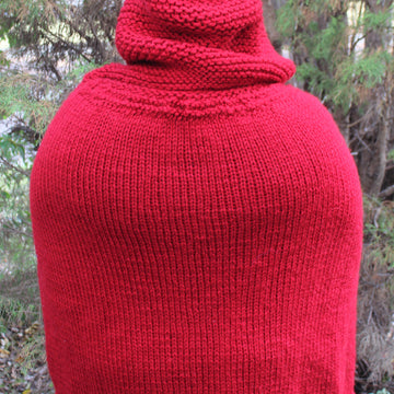 Knitted Red Riding Hood Poncho