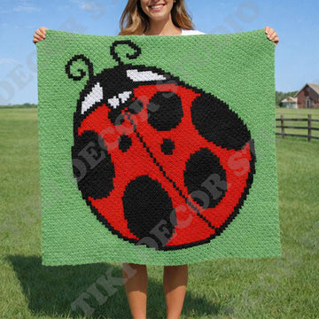 C2C Ladybug Blanket Insect Graphghan Baby Bed Throw CROCHET PATTERN Home Decor Afghan
