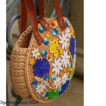 Bright summer bag with cornflowers