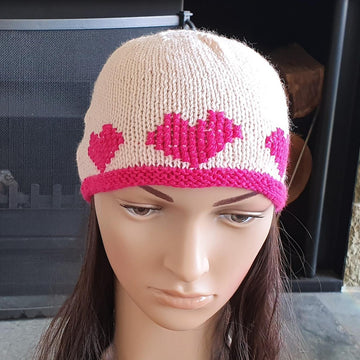 Macey - heart beanie for girls, teens and ladies