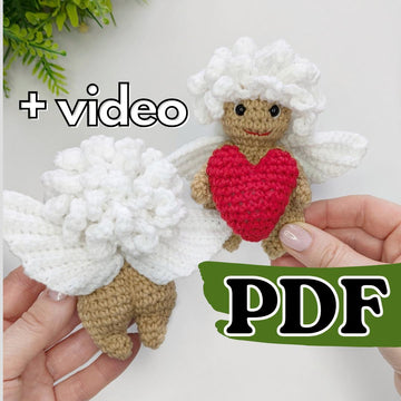 Cupid with a heart crochet pattern, easy crochet Valentine's Day gift
