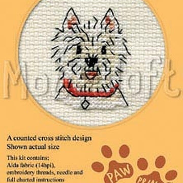 Mouseloft West Highland Terrier Paw Prints Cross Stitch Kit - 85 x 110 x 10