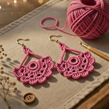 Crochet flower earrings.
