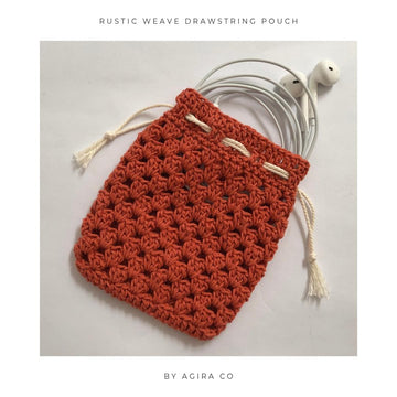 Rustic Weave Drawstring Pouch