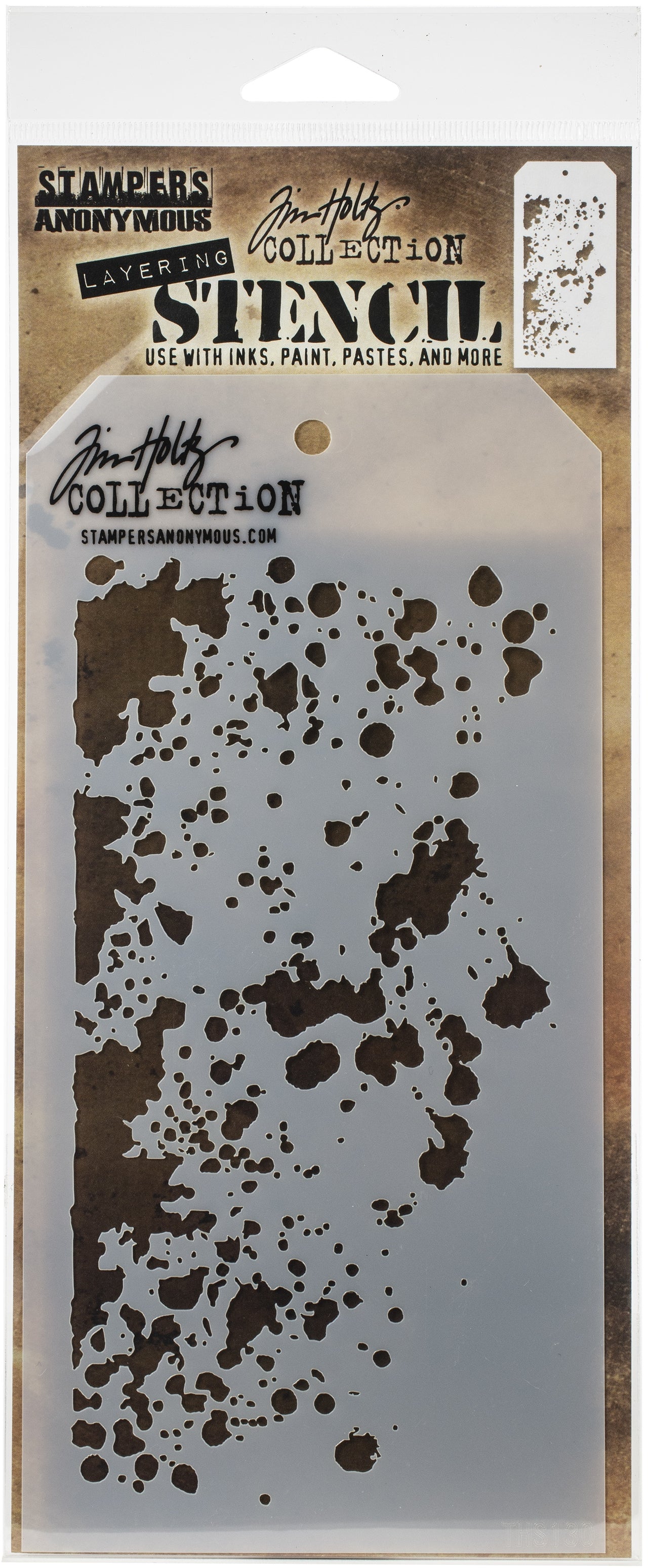 Stampers Anonymous Tim Holtz Layered Stencil 4.125"X8.5" - Grime