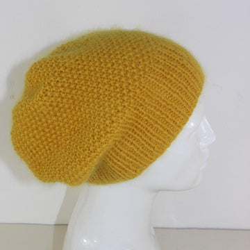 Fluffy Moss Stitch Slouch Hat