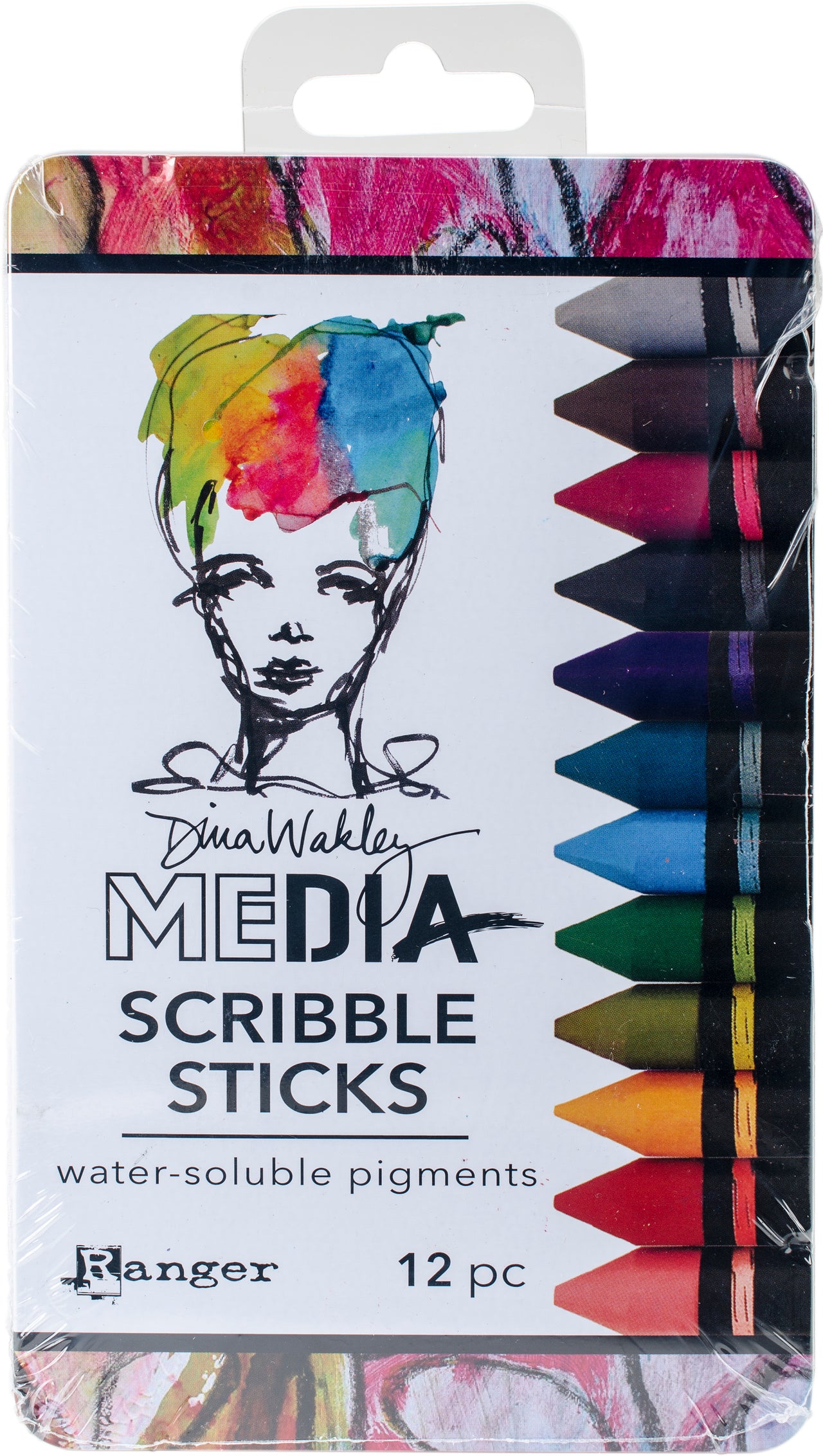 Ranger Dina Wakley Media Scribble Sticks 2 12/Pkg - 343223