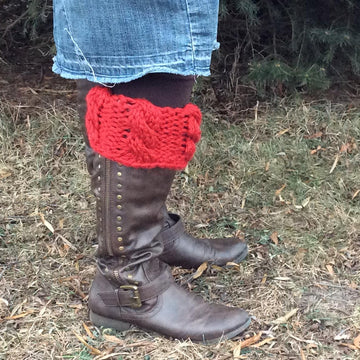 Dallas Grey Chunky Cabled Boot Cuffs