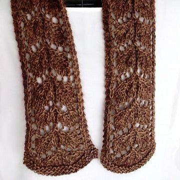 Frosted Fall Leaves Knit lace Scarf