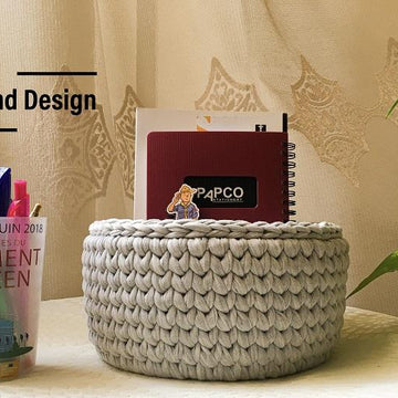 Recycled (t-shirt) yarn basket container-106