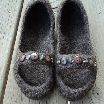 Peep Toe Slippers Felted Knit for Women