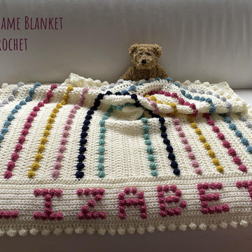 Rainbow Bobble Name Blanket