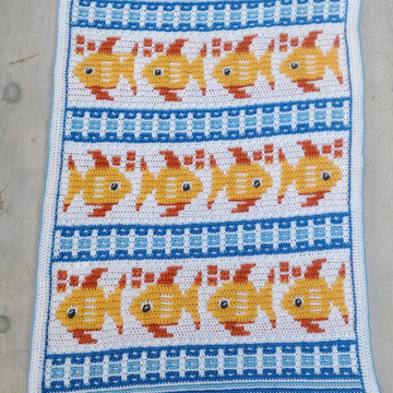 Fish Tails Mosaic Blanket
