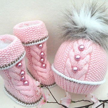 Baby Hat Baby Shoes Knitting PATTERN by Elena Mitchell