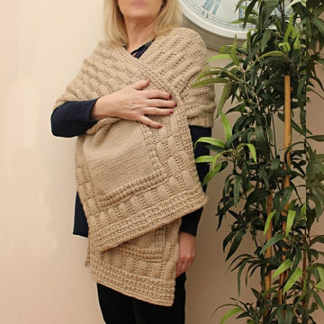 612- Snuggly Pocket Shawl Knitting Pattern-612