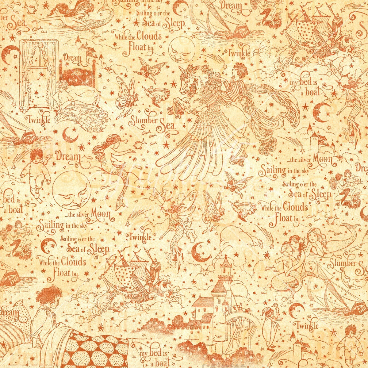 Graphic 45 Dreamland Double-Sided Cardstock 12"X12" 25/Pkg - Slumber Sea
