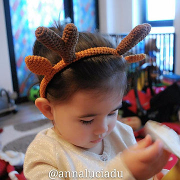 Crochet reindeer headband