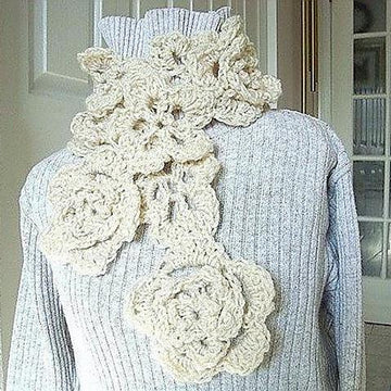 Crocheted Rose Garden Scarf